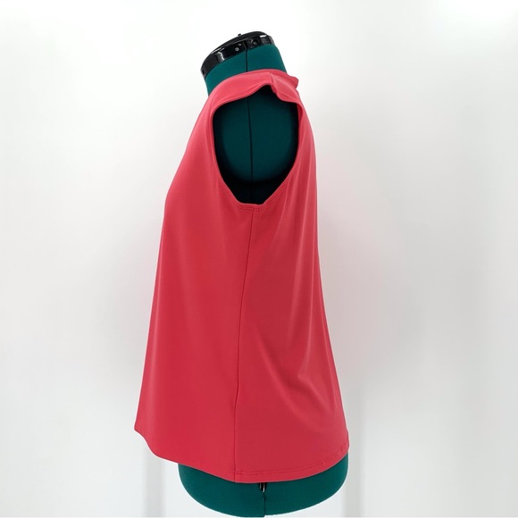 Allison Daley Coral Pink Sleeveless Round Neck Shell Top, Small - Picture 4 of 16